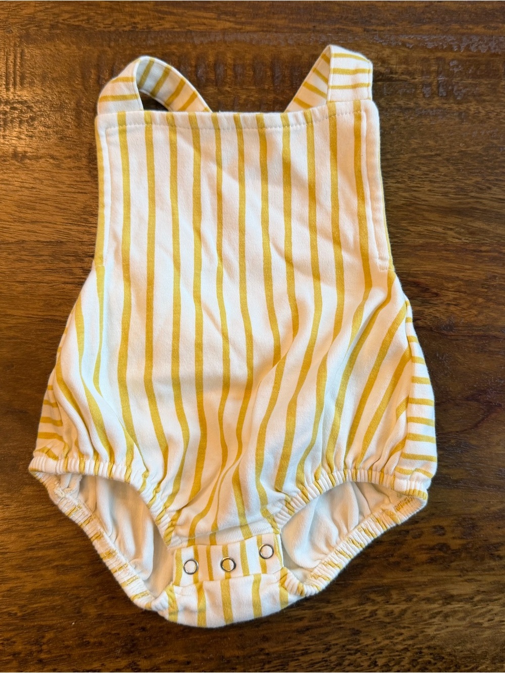 Pehr Yellow and White Striped Baby Romper